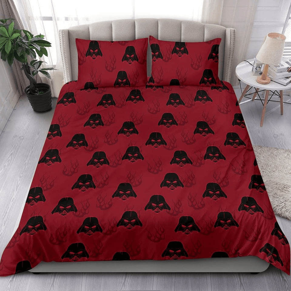 SW Bedding Set Darth Vader Helmet Pattern Duvet Covers