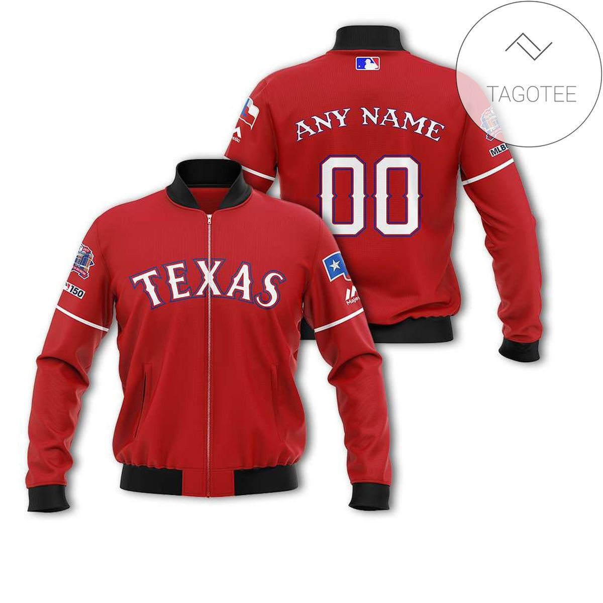 Texas Rangers Custom Name Number Red Bomber Jacket