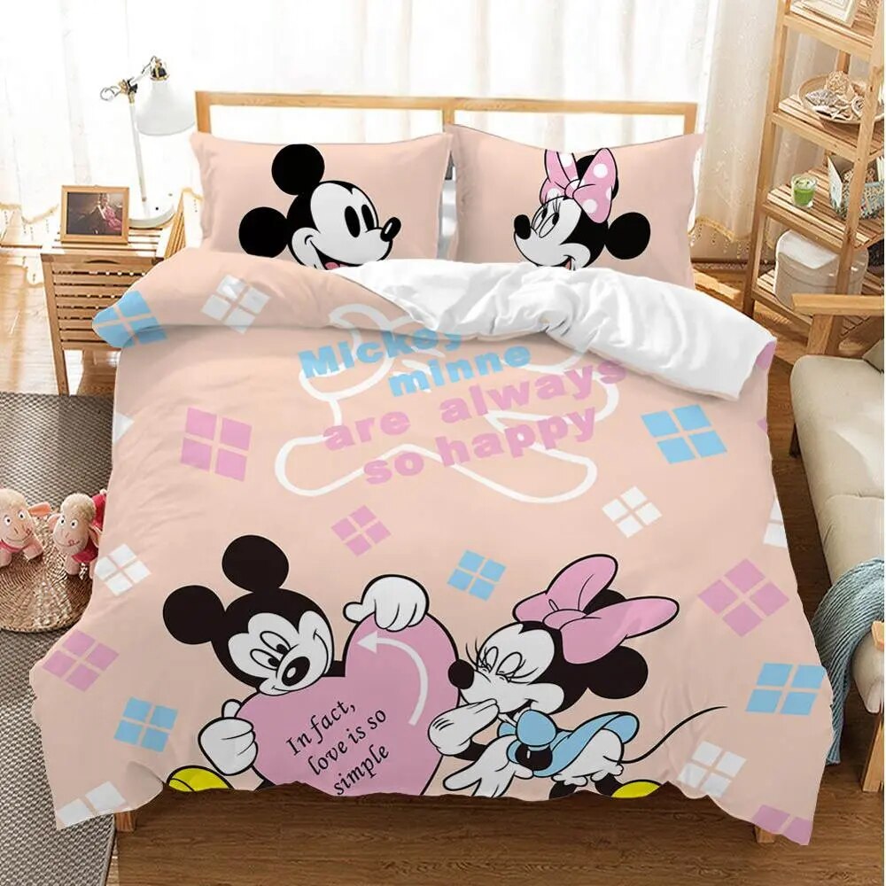 Minnie Bedding Set DN MM And Minnie Are Always So Happy Duvet Covers
