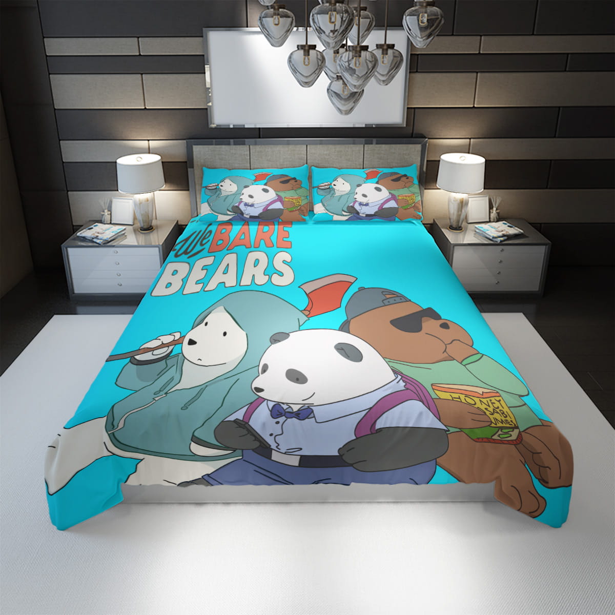 We Bare Bear Bedding Set We Bare Bears In Casual Clothes Duvet Covers