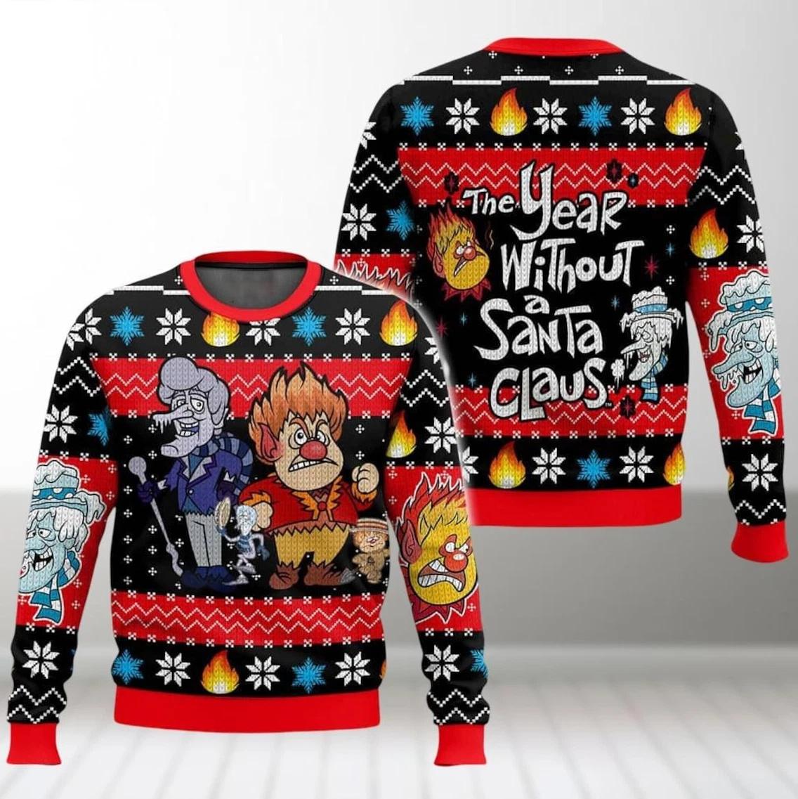 Heat Miser And Snow Miser Ugly Christmas Sweater The Year Without Santa Claus Ugly Christmas Sweater