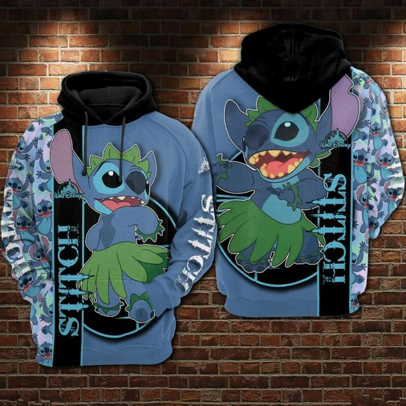 Stitch Hawaii Cartoon Lilo And Stitch Over Print 3d Hoodie Zip Hoodie