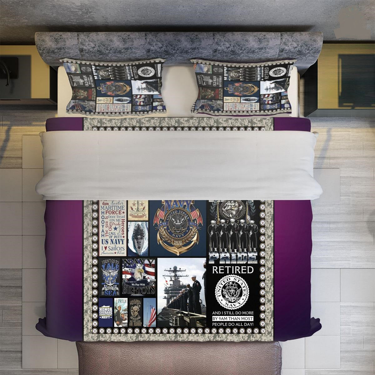 Veteran Bedding Set Navy We Play With Big Toys Duvet Covers