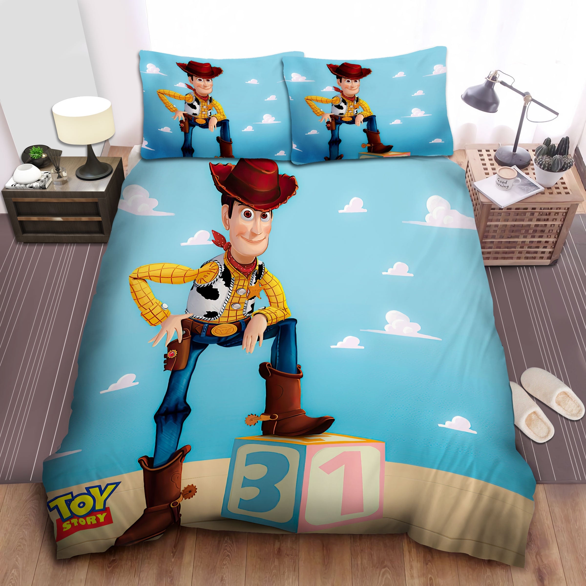 Toy Story Bedding Set DN Sheriff Woody Posing With The Dice Duvet Covers