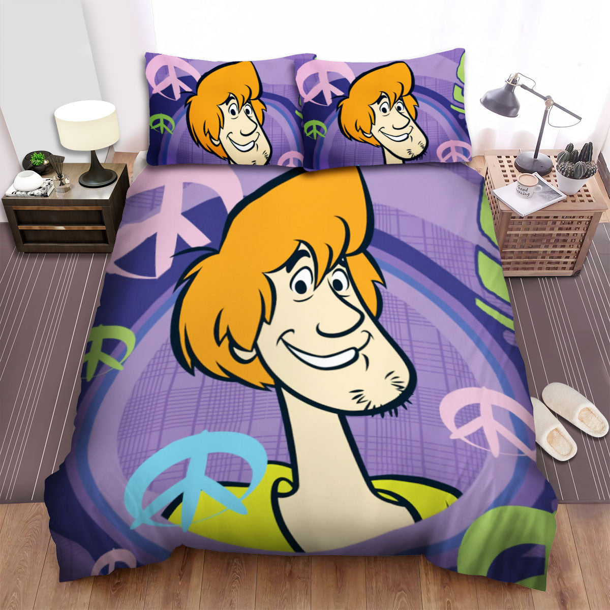 Scooby-Doo Bedding Set The Scooby-Doo Shaggy Peace Sign Pattern Duvet Covers