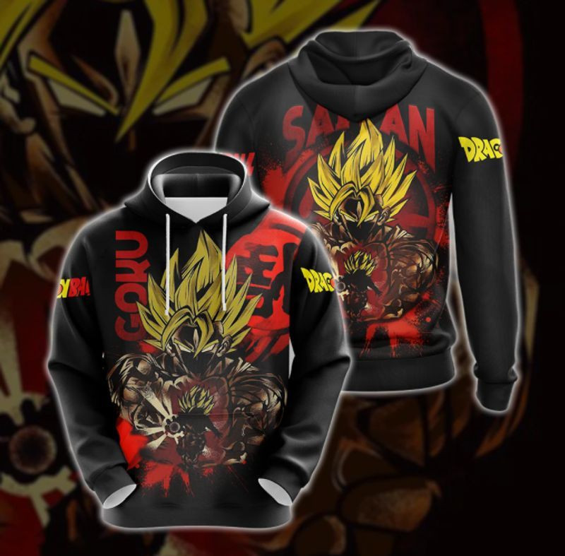 Dragon Ball Son Goku Super Saiyan Over Print 3d Hoodie Zip Hoodie 52