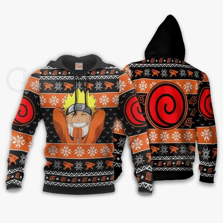 Happy Naruto Ugly Christmas Naruto 3d Hoodie Zip Hoodie