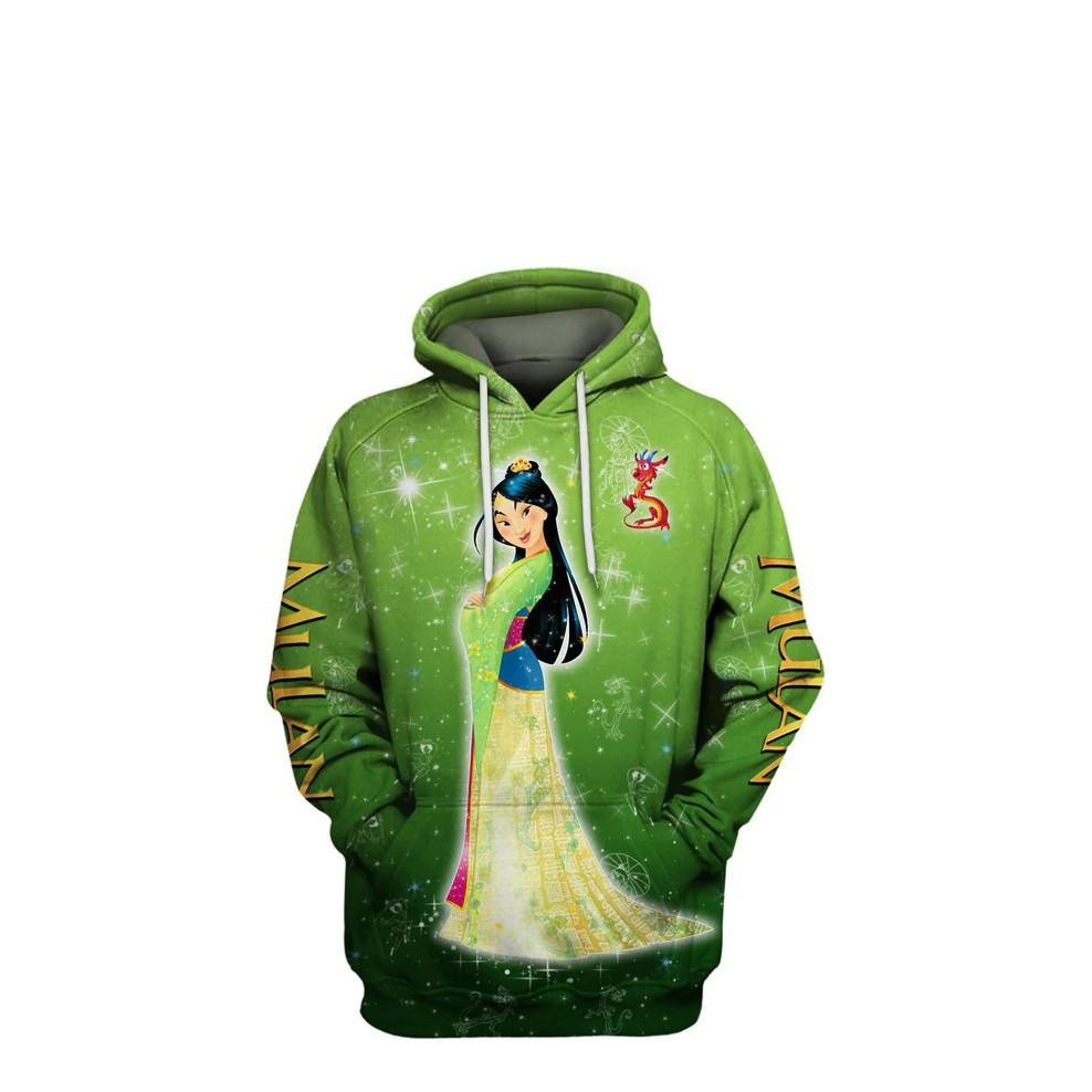 Cartoon Mulan, Princess Mulan All Over Print Hoodie