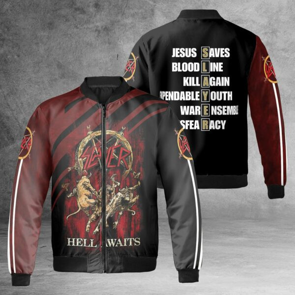 Slayer Rock Band Hell Awaits Bomber Jacket 454 272