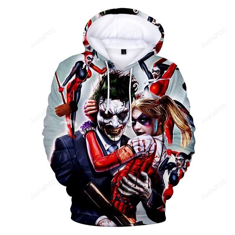 Unisex Joker & Evil Harley Quinn 3D All Over Print Hoodie & Zip Hoodie