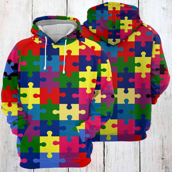 Colorful Puzzles Awareness Autism 3D All Over Print Hoodie & Zip Hoodie