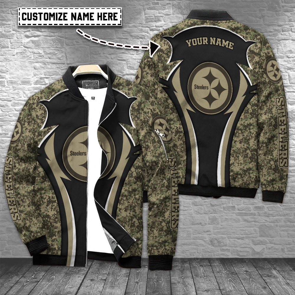 Pittsburgh Steelers Personalized Bomber Jacket BG645