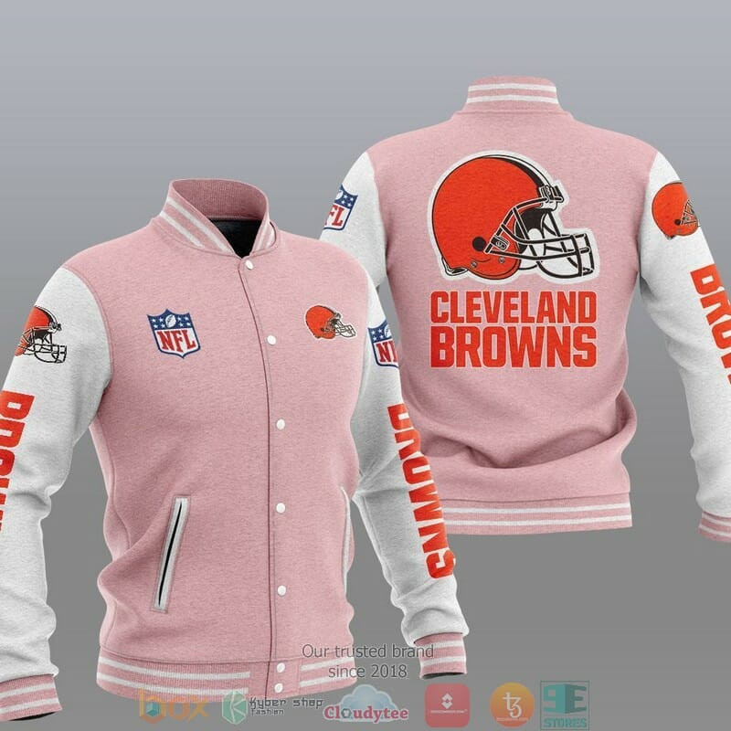 Cleveland Browns Pink Baseball Jacket