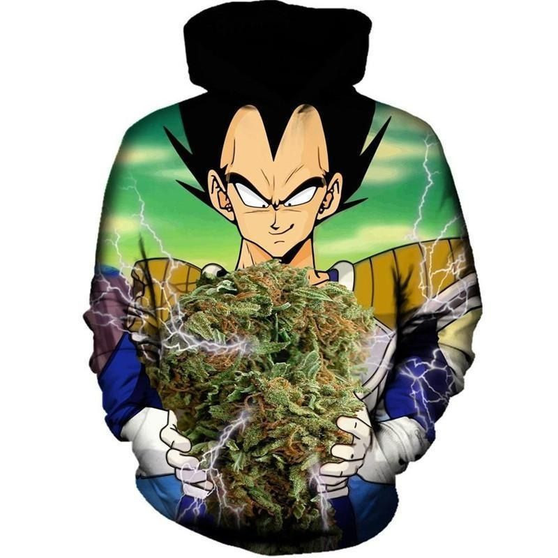 Vegeta Cartoon Dragon Ball 18 Over Print 3d Hoodie Zip Hoodie
