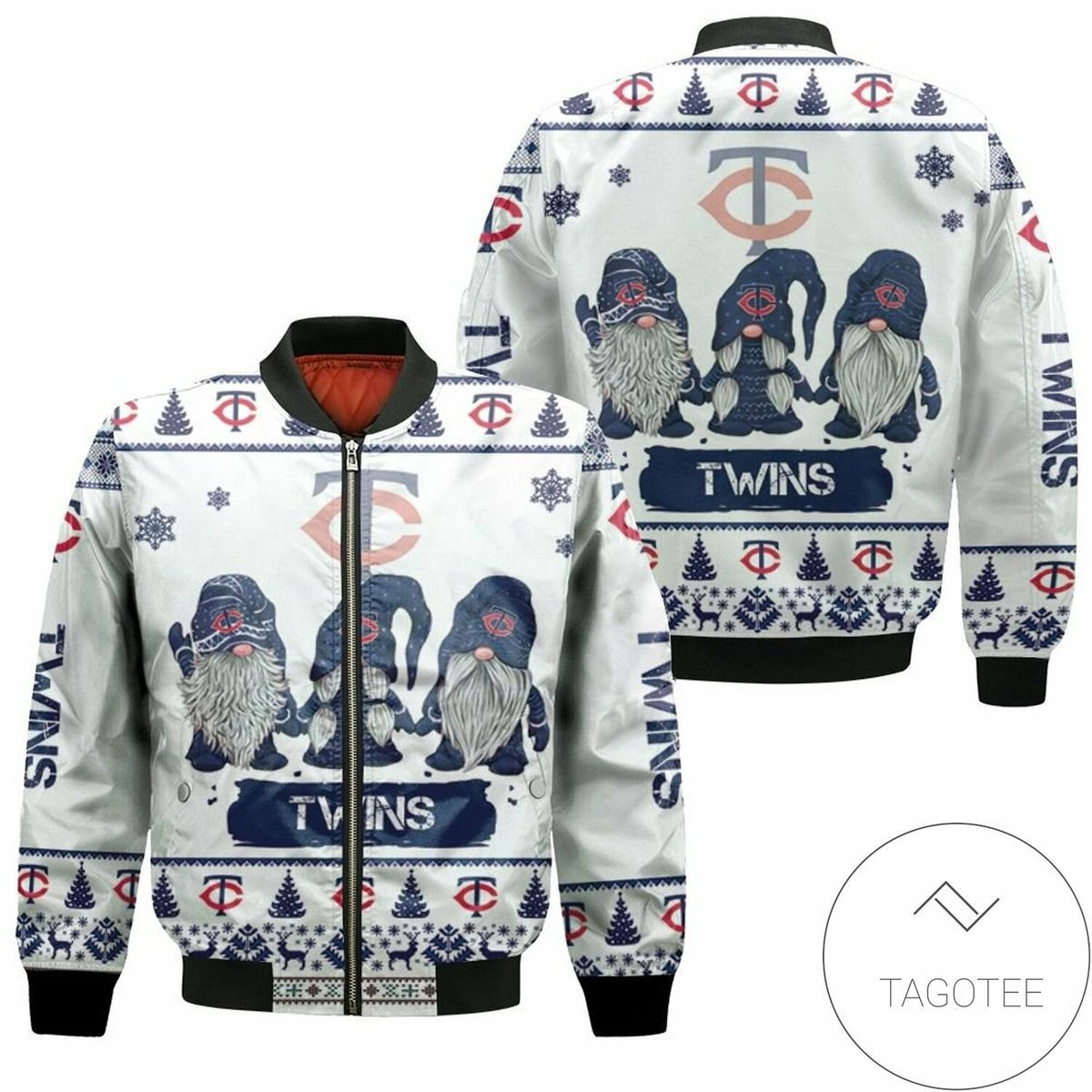Minnesota Twins Christmas Gnomes Bomber Jacket