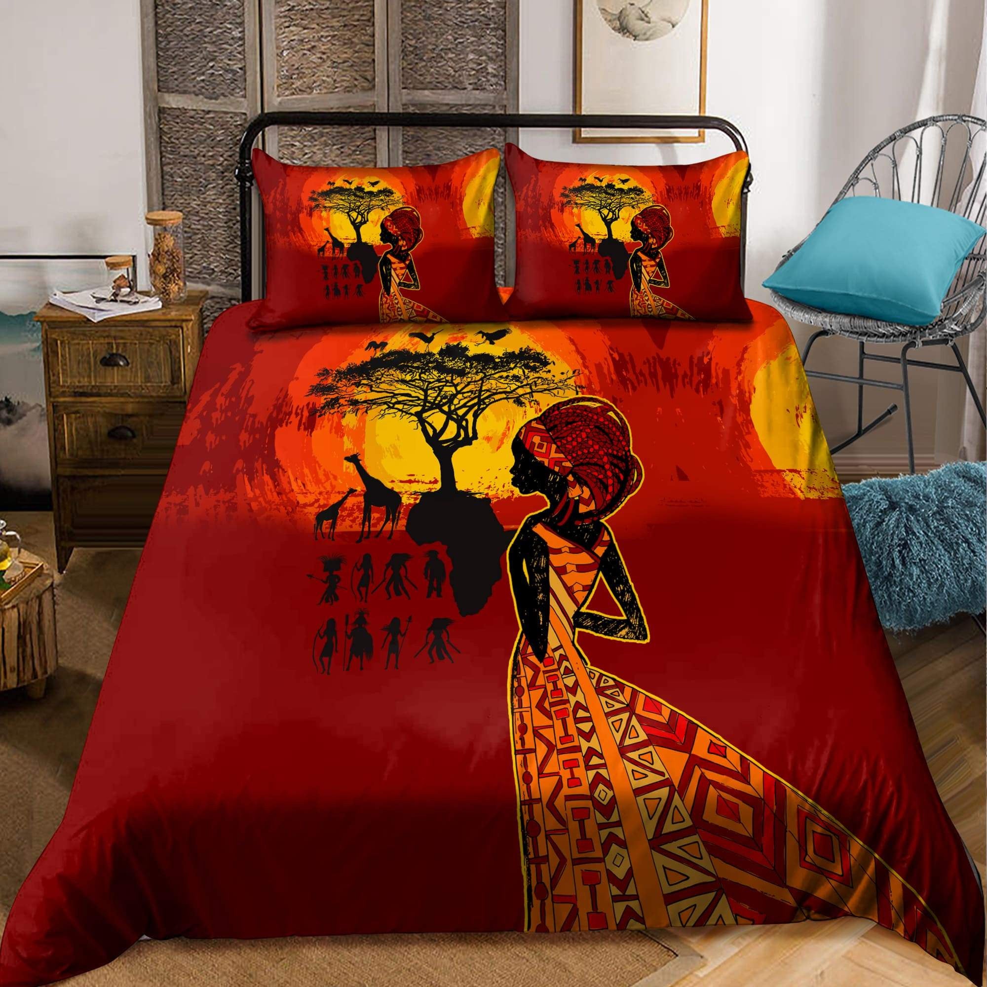 Juneteenth Bedding Set Juneteenth African Wildlife Land Duvet Covers