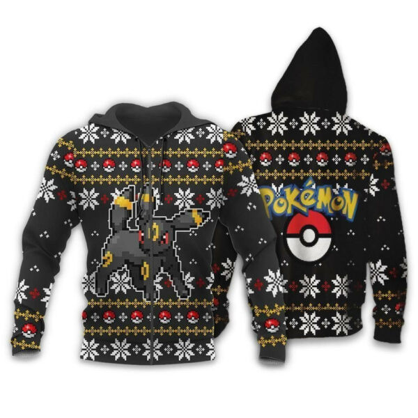 Umbreon Anime Pokemon Ugly Christmas Sweater 1k871 Cartoon Graphic Outfits Aop 3d Hoodie Zip Hoodie 2218