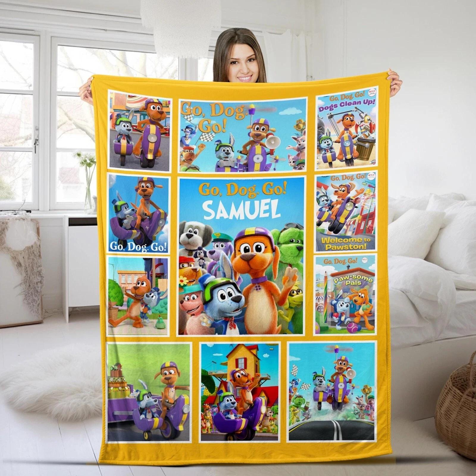 Go Dog Go Fleece Blanket Personalized Go Dog Go Fleece Sherpa Blanket