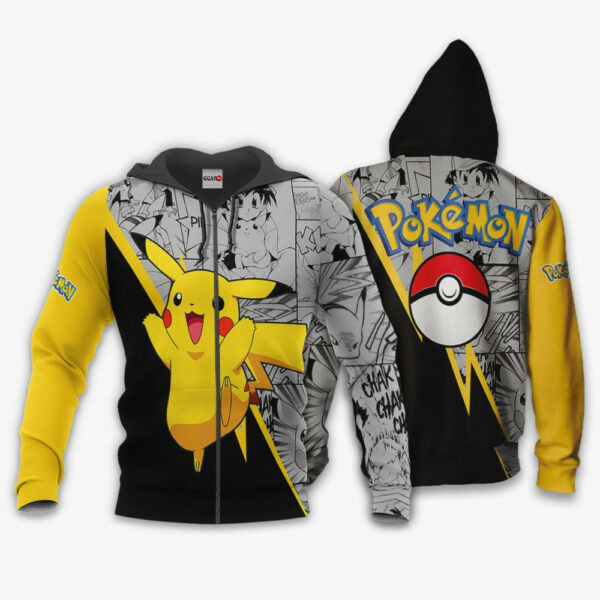 Pikachu Anime Pokemon 1k798 Cartoon Graphic Outfits Aop 3d Hoodie Zip Hoodie 1796