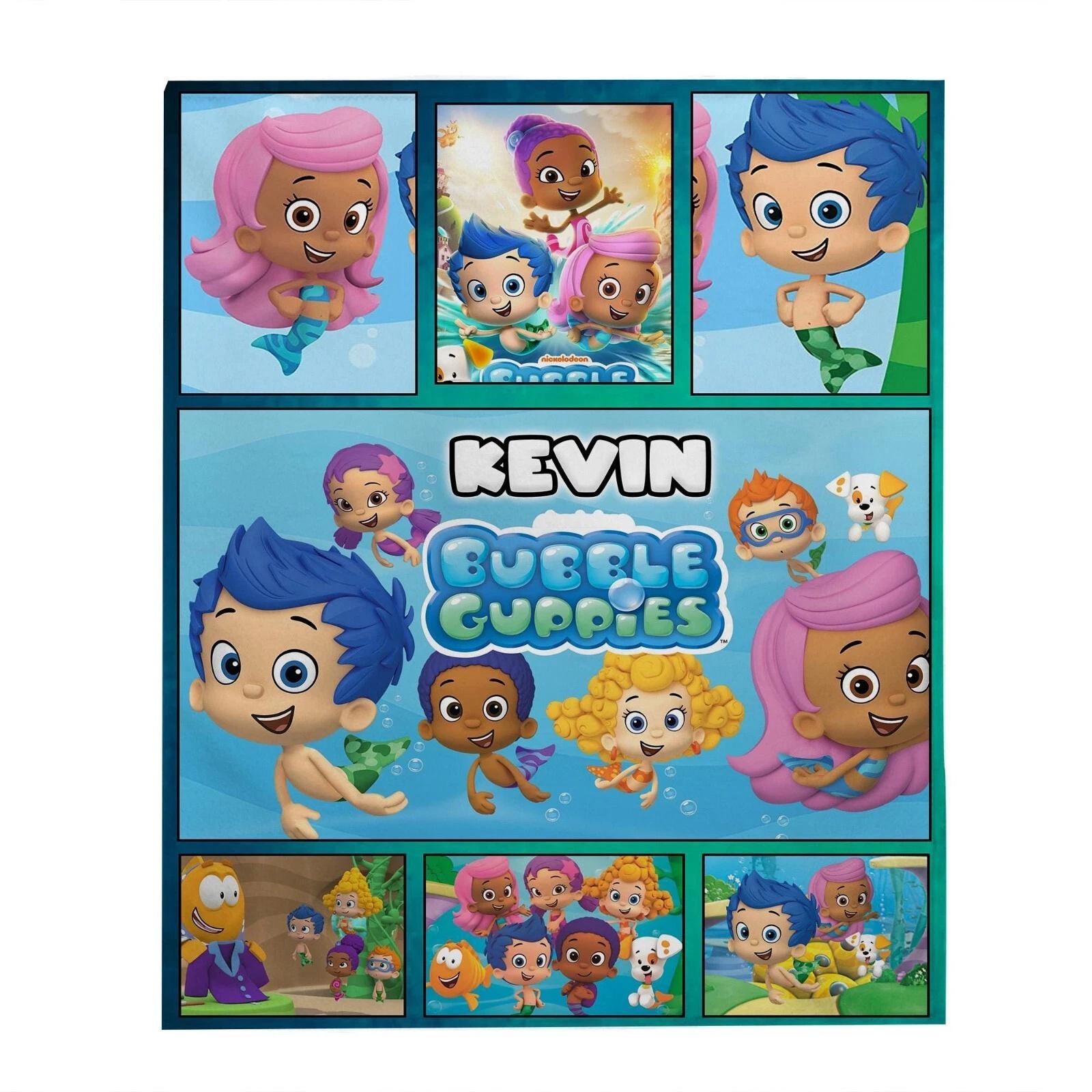 Personalized Bubble Guppies Blanket Bubble Guppies Party Bubble Guppies Sofa Fleece Sherpa Blanket
