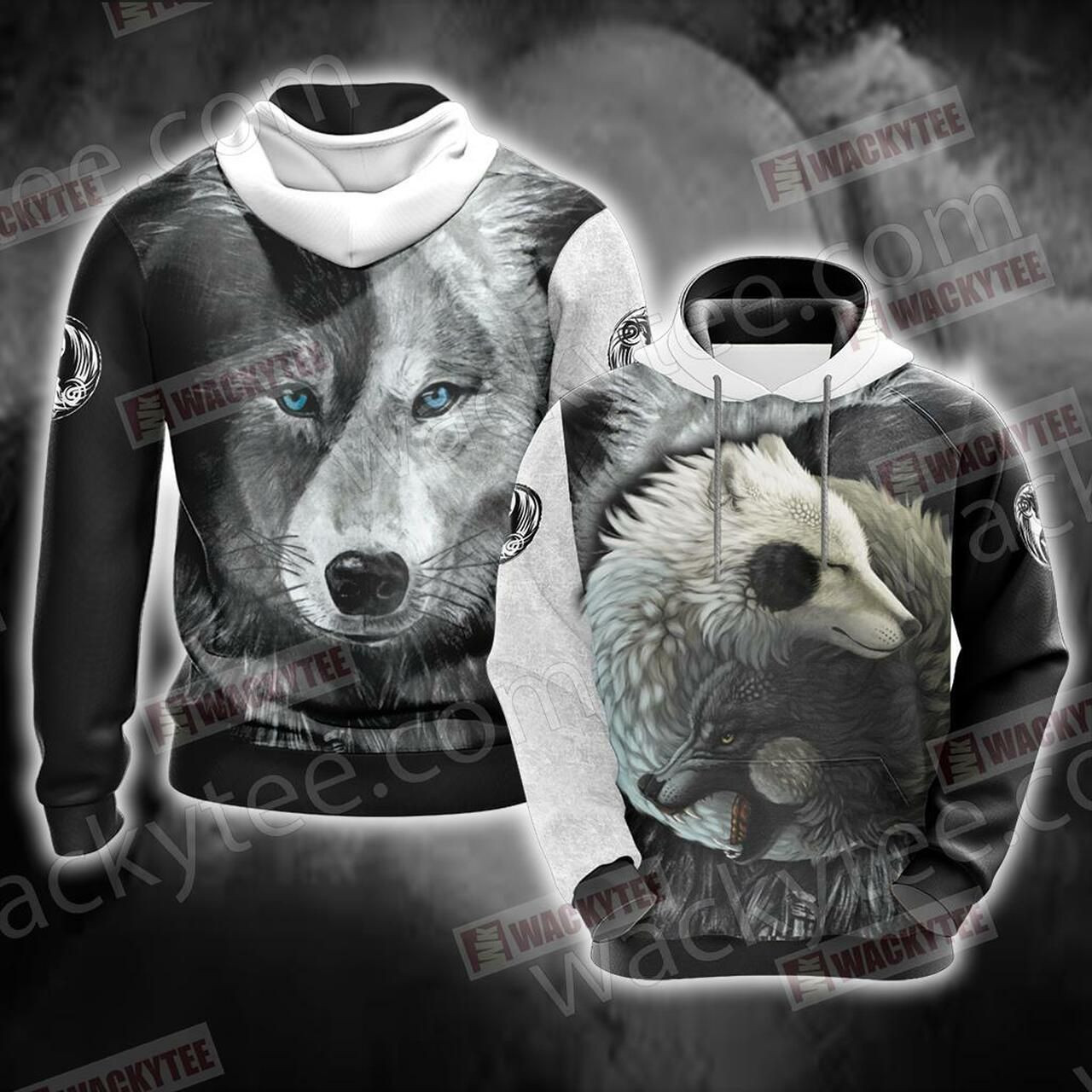 Yin Yang Wolf 3D All Over Print Hoodie & Zip Hoodie