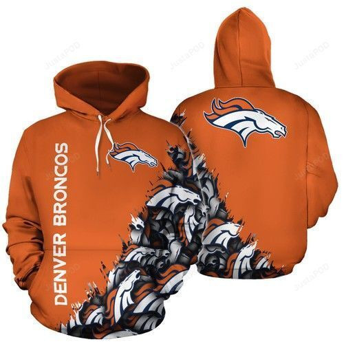 Denver Broncos Football Orange 3D All Over Print Hoodie & Zip Hoodie