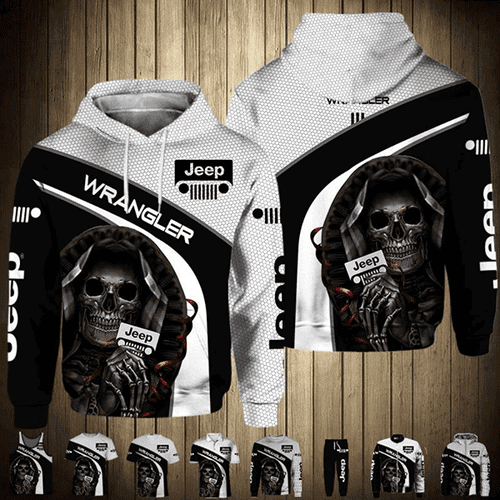 Skull Wrangler Jeep Living My Way 3D All Over Print Hoodie & Zip Hoodie