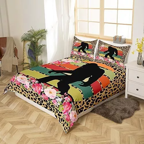 Bigfoot Bedding Set Bigfoot Flowers Leopard Pattern Duvet Covers