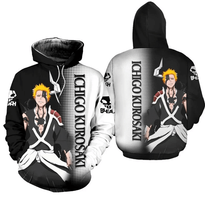 Bleach Ichigo Kurosaki  3d Hoodie Zip Hoodie