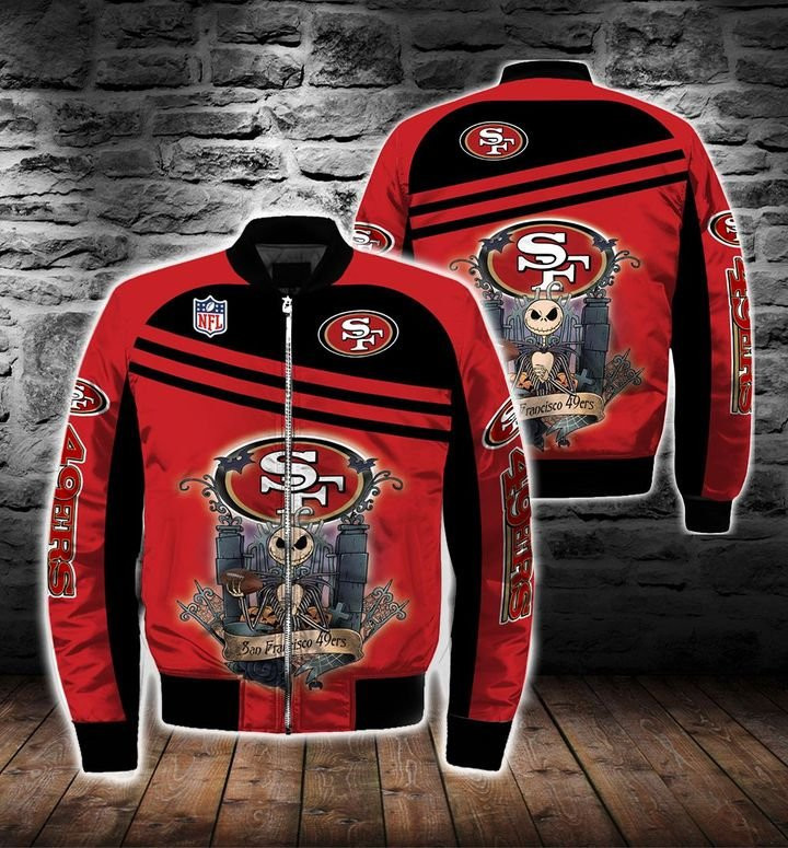 San Francisco 49ers Monster Skeleton Red Bomber Jacket