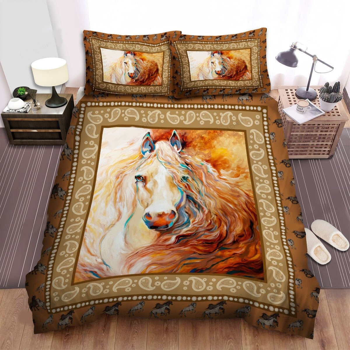 Horse Bedding Set Aesthetic Horse Painting Graphic Duvet Covers