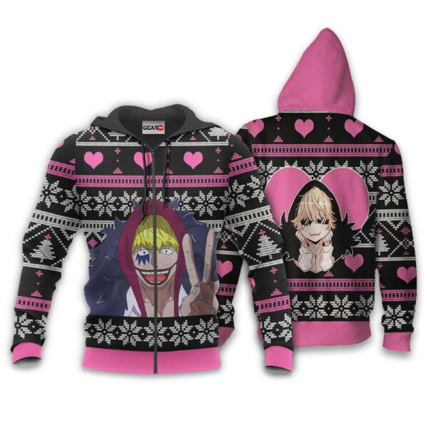 Donquixote Rosinante Ugly Christmas Sweater One Piece Anime 1k500 Cartoon Graphic Outfits Aop 3d Hoodie, Zip Hoodie 646