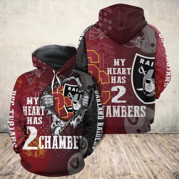 Usc Trojans Vs Oakland Raiders 3D All Over Print Hoodie & Zip Hoodie