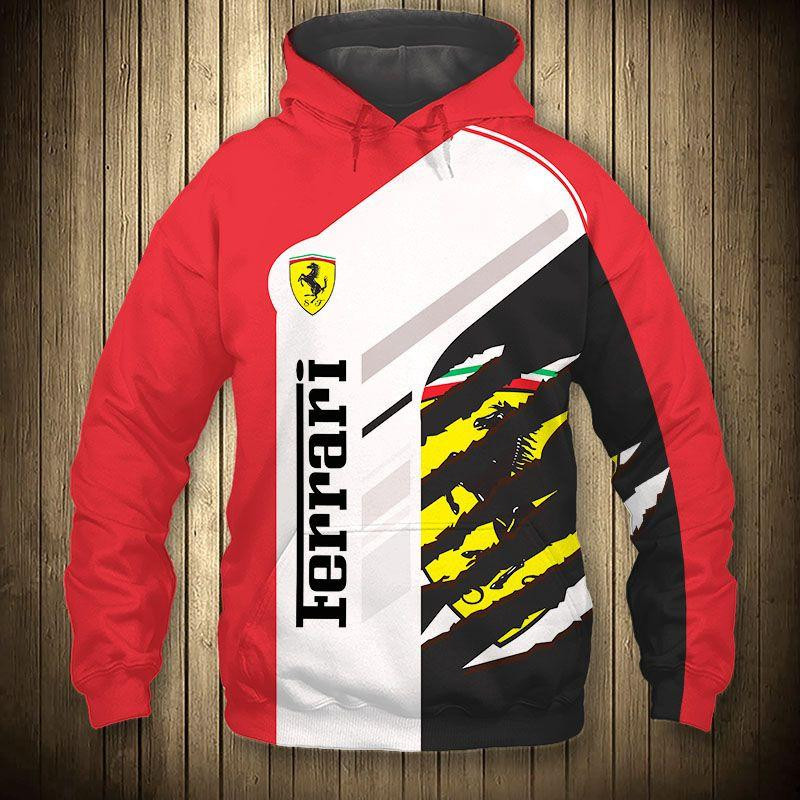 Ferrari Luxury Sport Car 5k476 Cartoon 3d Hoodie Zip Hoodie
