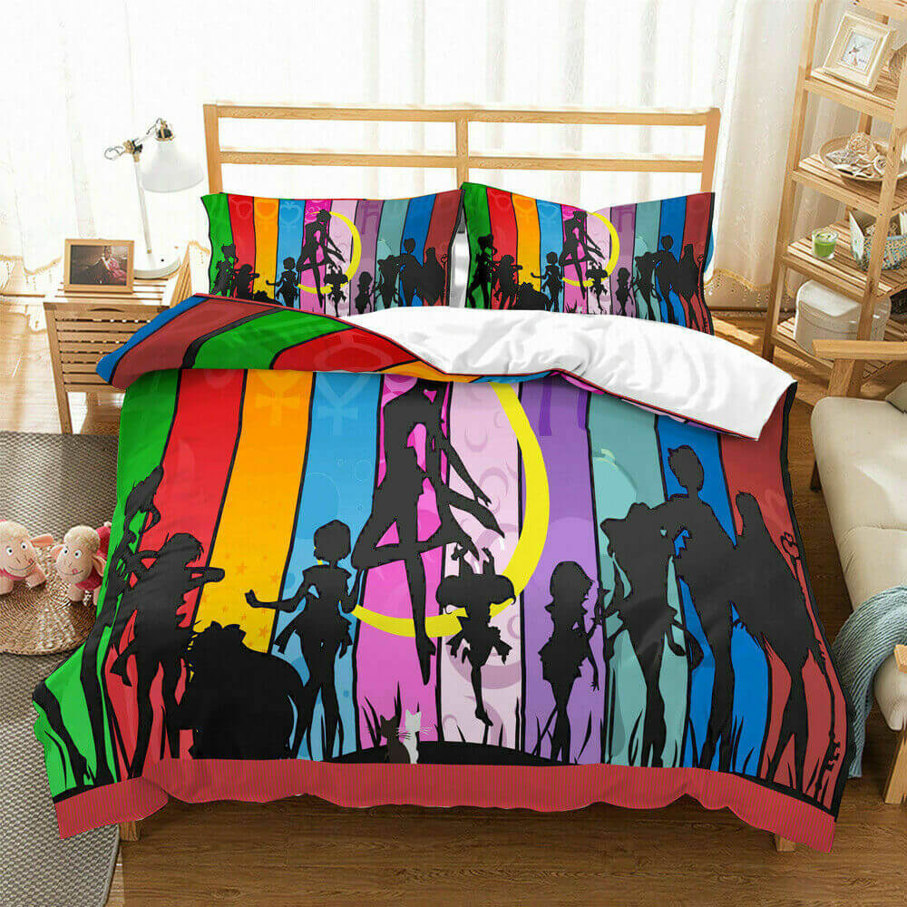 Sailor Moon Bedding Set Sailor Moon And All Sailor Silhouette Duvet Covers