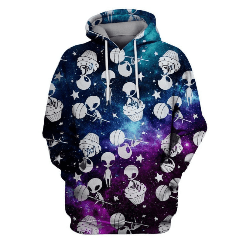 Alien Hoodie Alien Cupcake Candy Pattern 3d Hoodie Zip Hoodie