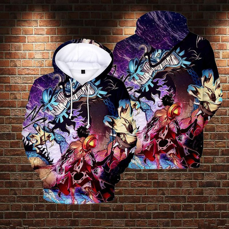 Lontse Anime One Piece Hoodie Monkey D Luffy Novelty Over Print 3d Hoodie Zip Hoodie