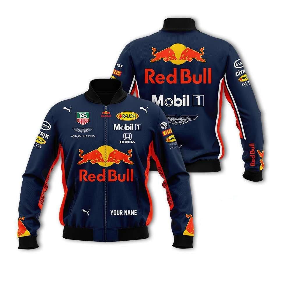 Personalized Red Bull Racing Mobil1 Aston Martin Bomber Jacket 896