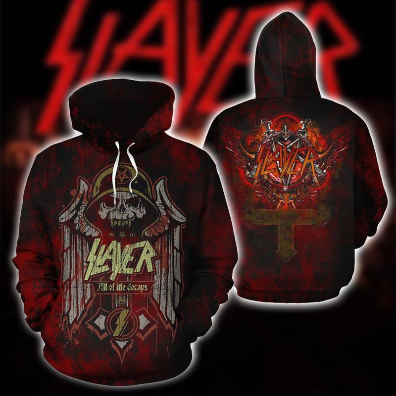Slayer Band Lover Gift, Slayer Band All Of Life Decays All Over Print Hoodie