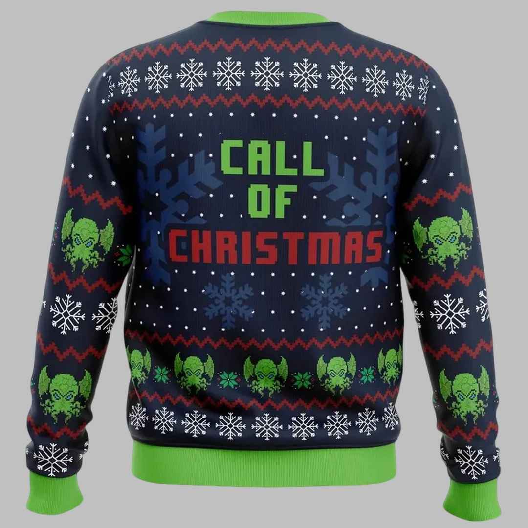 Call Of Cthulhu Santa Hat Ugly Christmas Sweater