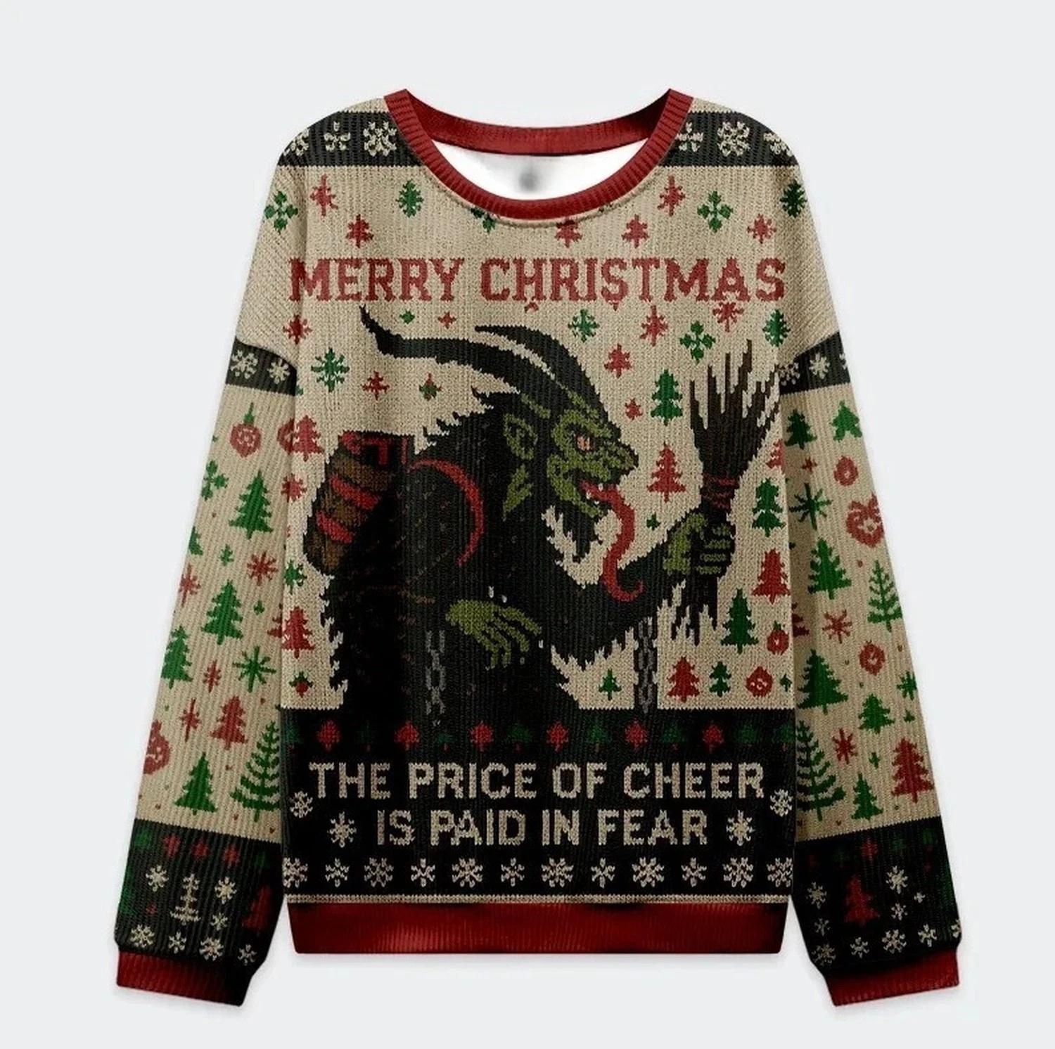 Krampus The Price Of Cheer Is Paid In Fear Ugly Christmas Sweater