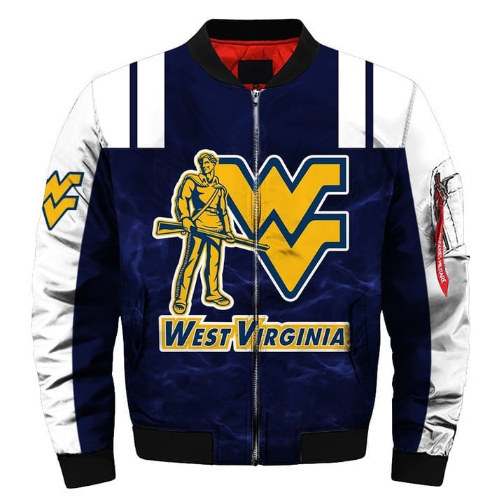 West Virginia Mountaineers Blue White Bomber Jacket