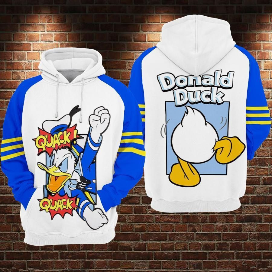 Donald Duck Quack Movies Over Print 3d Hoodie Zip Hoodie 32