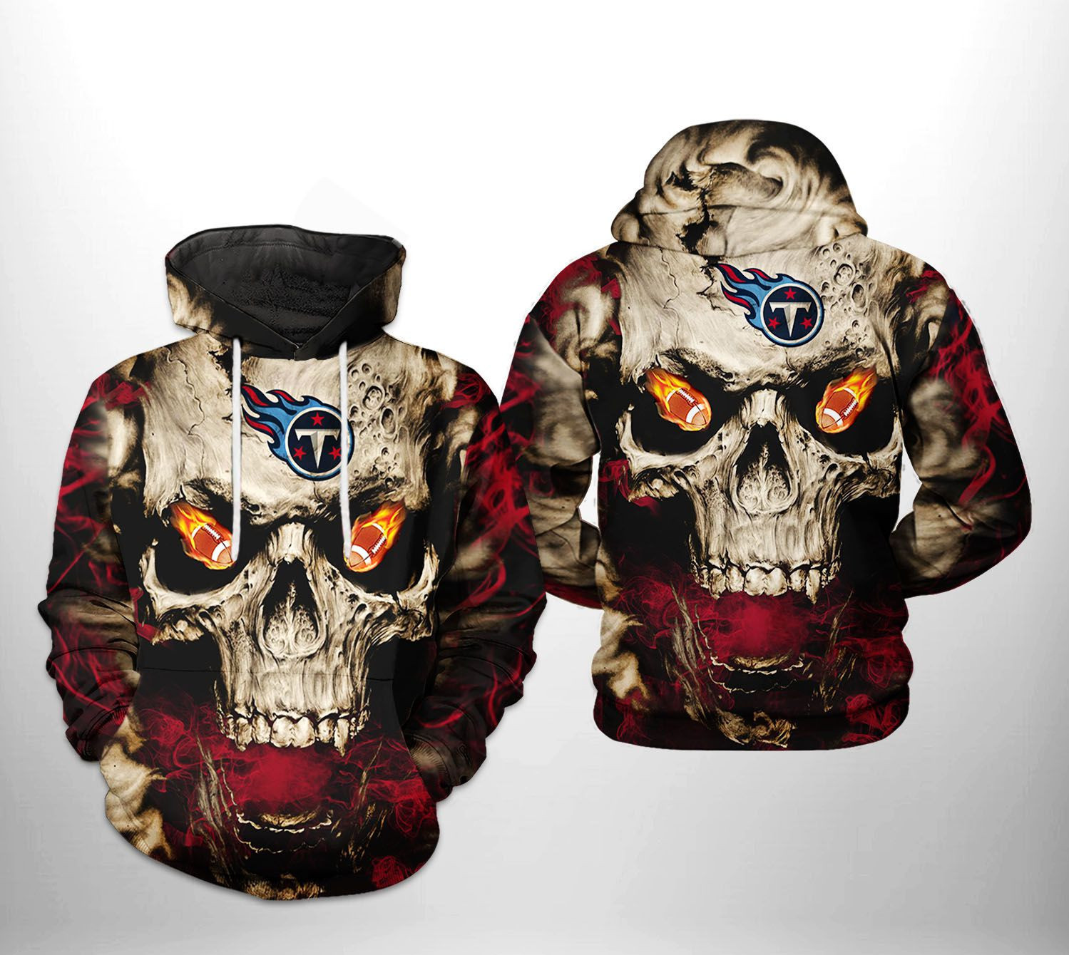 Tennessee Titans Skull Team 3D All Over Print Hoodie & Zip Hoodie