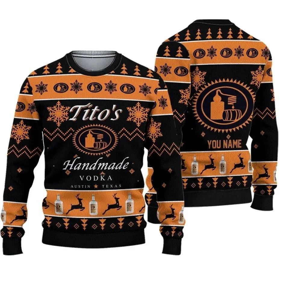 Tito’s Winter Snowflakes Ugly Christmas Sweater