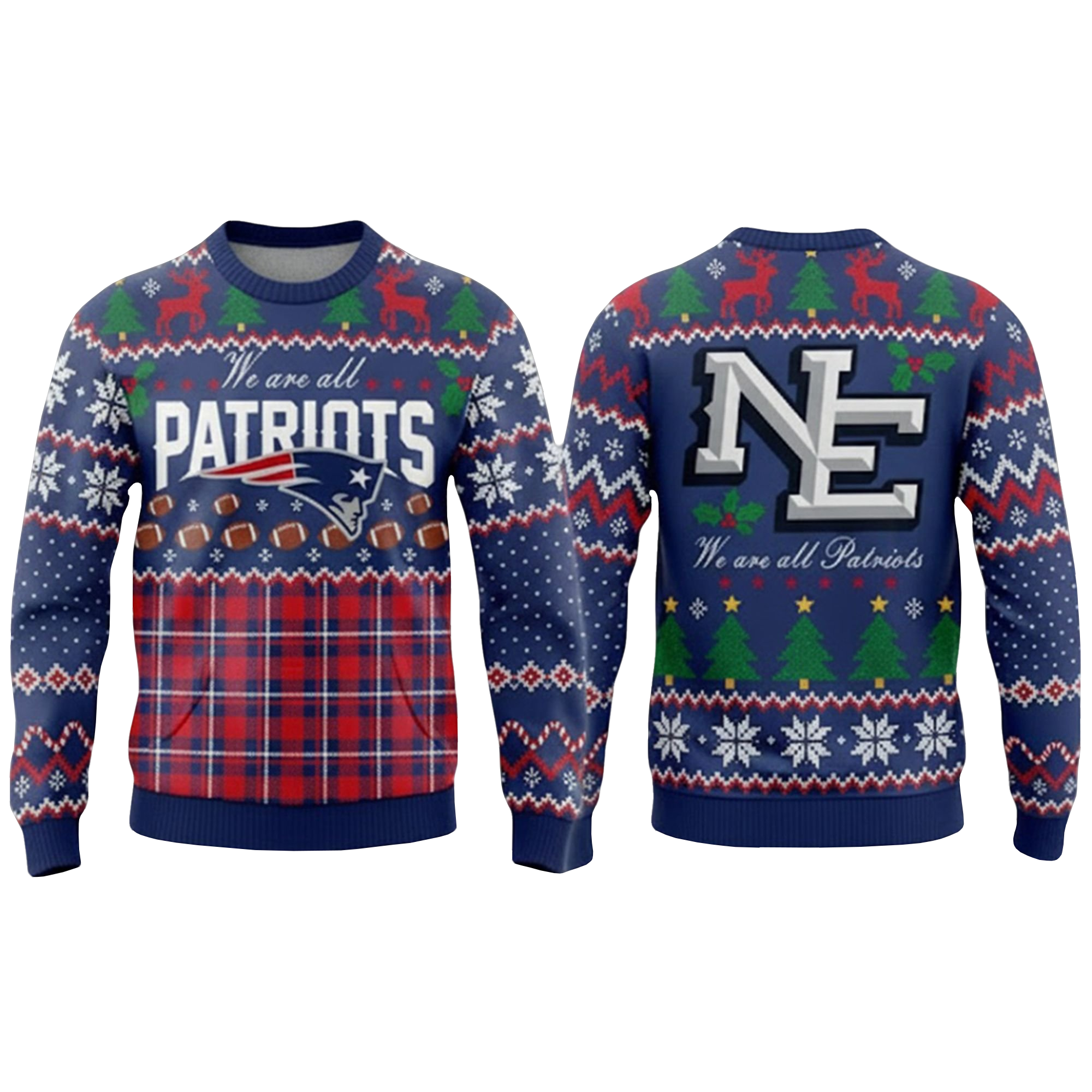 We Are All Patriots Rivalry Nor Easter Ugly Christmas Sweater 2025