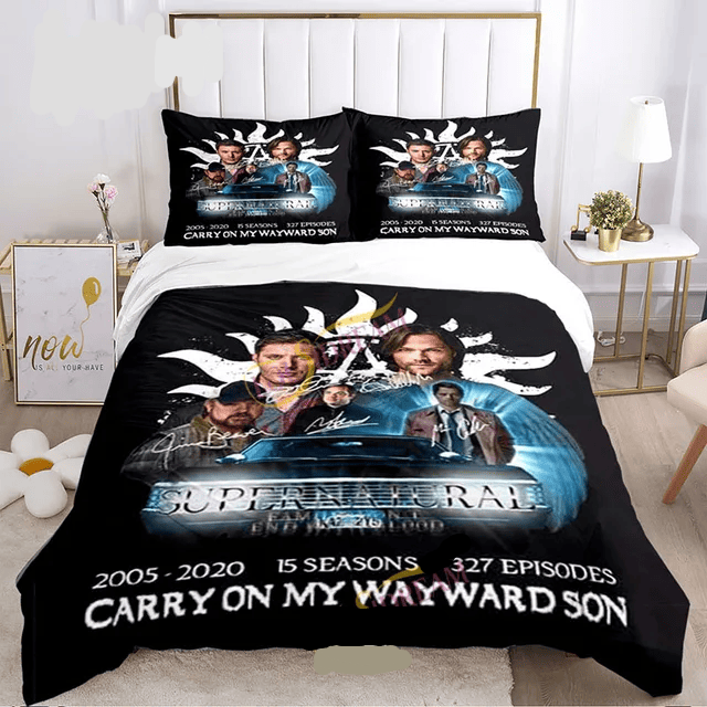 Supernatural Bedding Set Supernatural Carry On My Wayward Son Duvet Covers