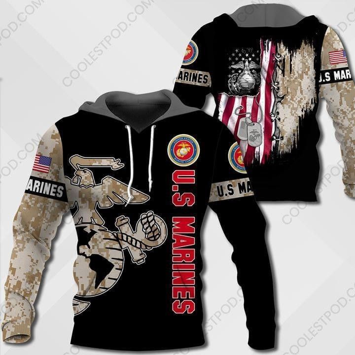Us Marine Camourflage 3D All Over Print Hoodie & Zip Hoodie