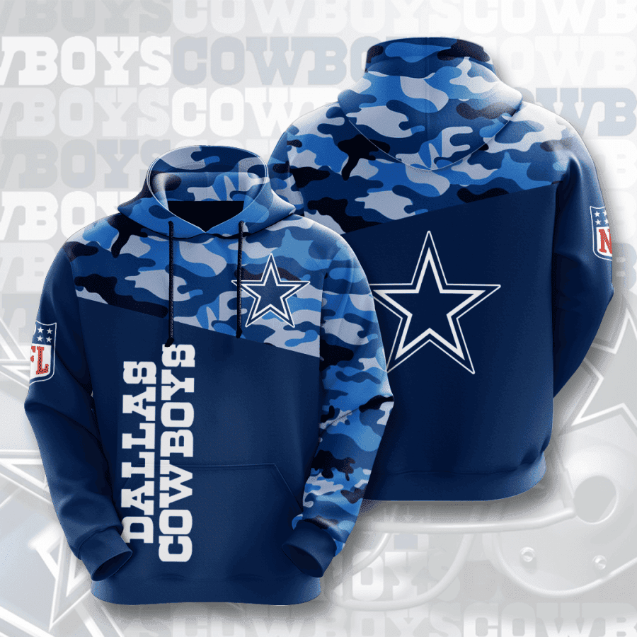 Cowboys Navy Camoflage 3D All Over Print Hoodie & Zip Hoodie