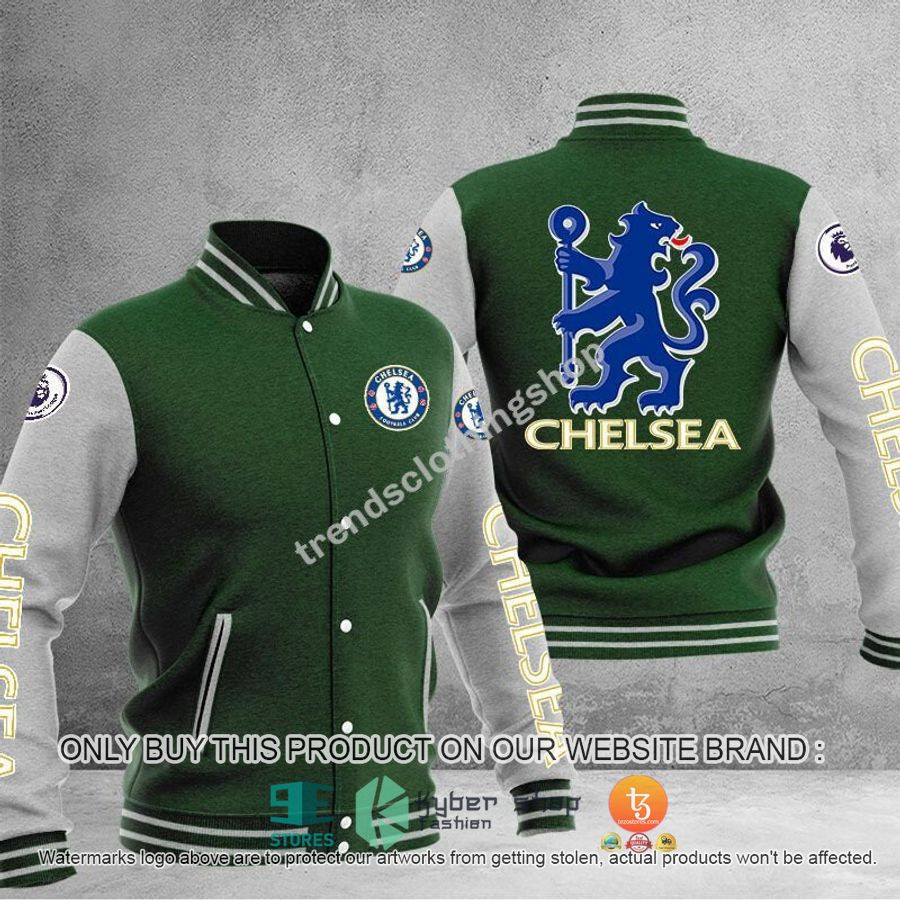 Chelsea FC Green Mascot Baseball Jacket